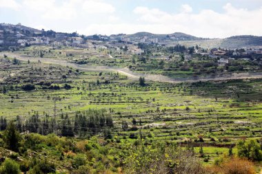 Manzara ve doğa beyaz Valley Kudüs, İsrail Ulusal Trek bir parçası yakınlarında