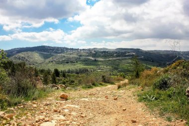 Manzara ve doğa beyaz Valley Kudüs, İsrail Ulusal Trek bir parçası yakınlarında