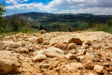 Manzara ve doğa beyaz Valley Kudüs, İsrail Ulusal Trek bir parçası yakınlarında