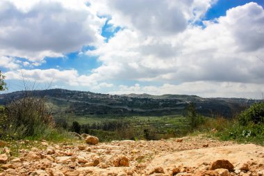 Manzara ve doğa beyaz Valley Kudüs, İsrail Ulusal Trek bir parçası yakınlarında