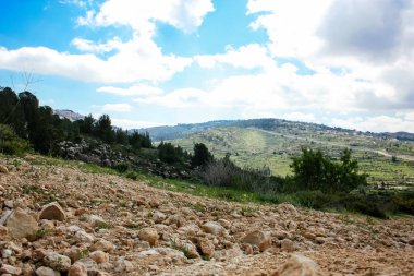 Manzara ve doğa beyaz Valley Kudüs, İsrail Ulusal Trek bir parçası yakınlarında
