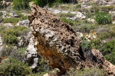 Manzara ve doğa beyaz Valley Kudüs, İsrail Ulusal Trek bir parçası yakınlarında
