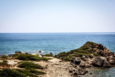  plaj ve kıyı şeridi Crete adasının görünümü