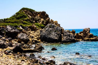  plaj ve kıyı şeridi Crete adasının görünümü