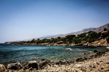  plaj ve kıyı şeridi Crete adasının görünümü