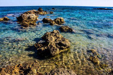  plaj ve kıyı şeridi Crete adasının görünümü