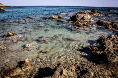  plaj ve kıyı şeridi Crete adasının görünümü