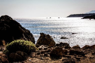  plaj ve kıyı şeridi Crete adasının görünümü