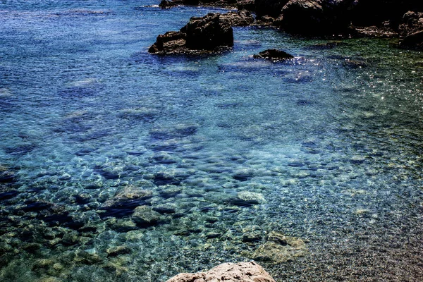 Vista Sulla Spiaggia Sulla Costa Dell Isola Creta — Foto Stock