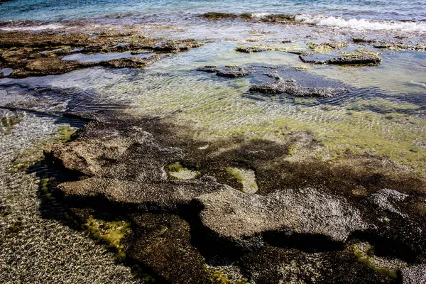 Blick Auf Strand Und Küste Der Betoninsel — Stockfoto