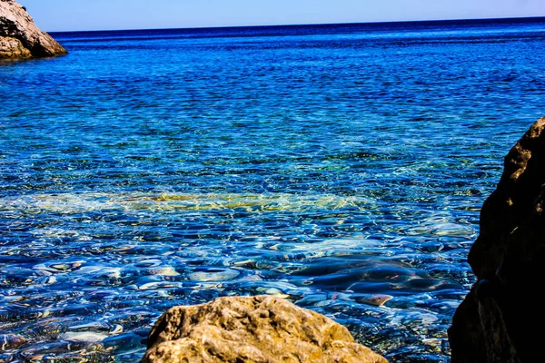 Vista Sulla Spiaggia Sulla Costa Dell Isola Creta — Foto Stock