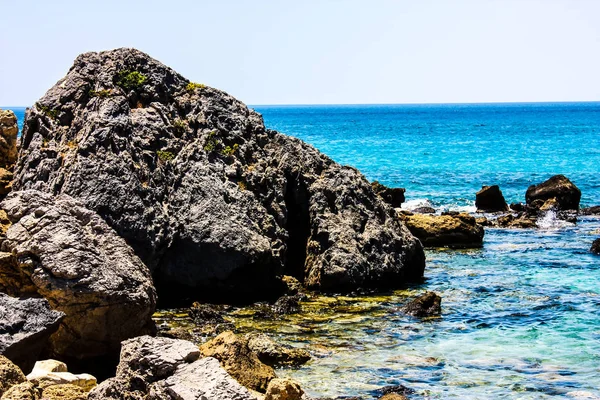 Plaj Kıyı Şeridi Crete Adasının Görünümü — Stok fotoğraf