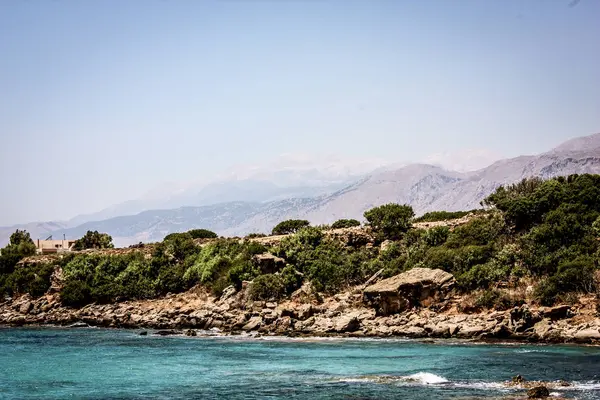 Pohled Pláž Pobřeží Ostrova Kréta — Stock fotografie