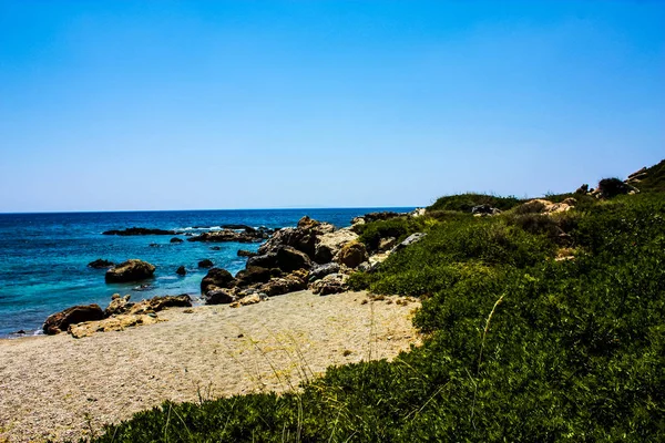 Plaj Kıyı Şeridi Crete Adasının Görünümü — Stok fotoğraf