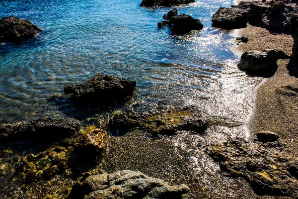 Blick Auf Strand Und Küste Der Betoninsel — Stockfoto