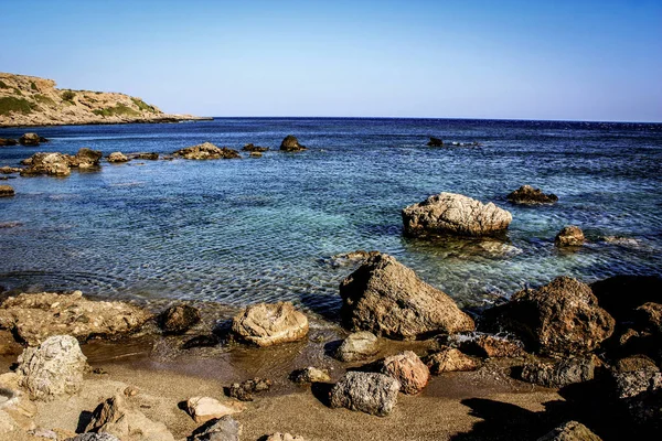 Plaj Kıyı Şeridi Crete Adasının Görünümü — Stok fotoğraf