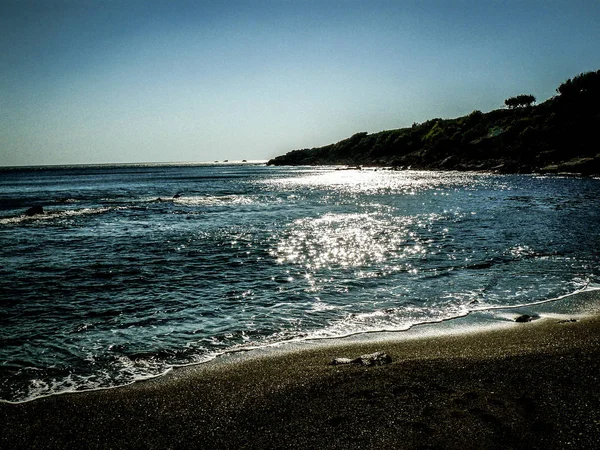 Vista Sulla Spiaggia Sulla Costa Dell Isola Creta — Foto Stock