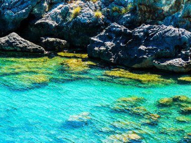 plaj ve kıyı şeridi Crete adasının görünümü