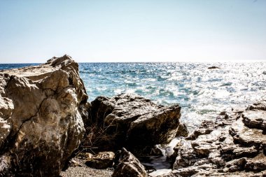 plaj ve kıyı şeridi Crete adasının görünümü
