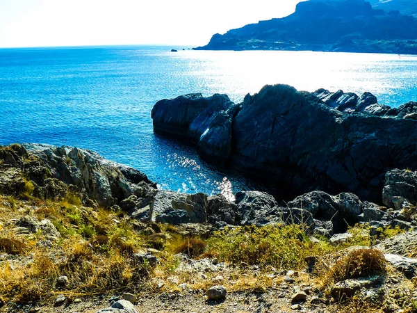 Uitzicht Het Strand Kustlijn Van Kreta Eiland — Stockfoto
