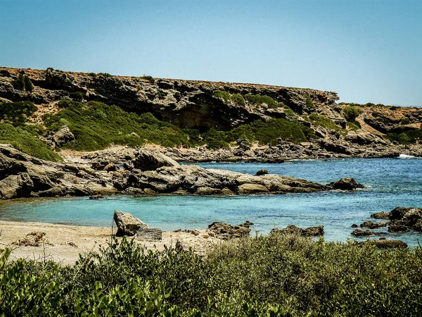 Vista Para Praia Costa Ilha Creta — Fotografia de Stock