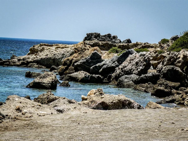 Uitzicht Het Strand Kustlijn Van Kreta Eiland — Stockfoto