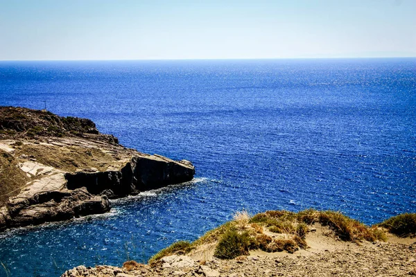 Uitzicht Het Strand Kustlijn Van Kreta Eiland — Stockfoto