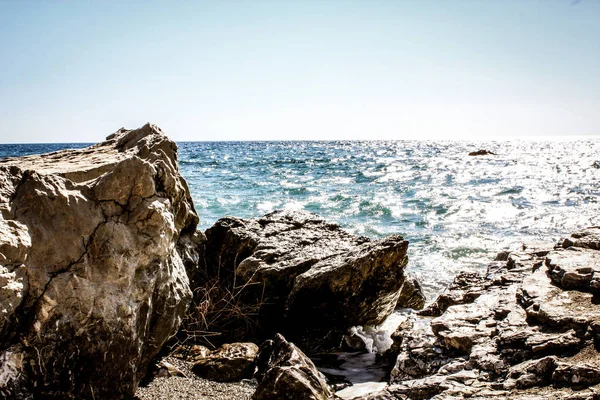 Vista Para Praia Costa Ilha Creta — Fotografia de Stock