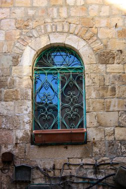 Eski Kudüs şehri, İsrail bir pencerede closeup