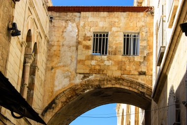 Eski Kudüs şehri, İsrail bir pencerede closeup