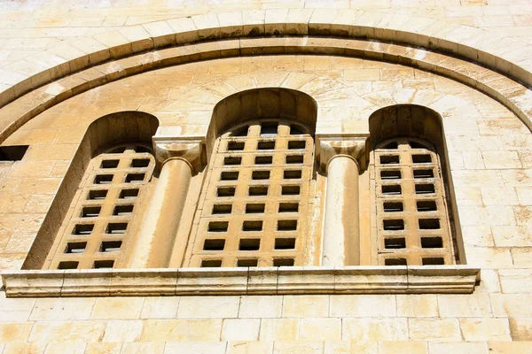 Close Van Een Venster Oude Stad Jeruzalem Israël — Stockfoto