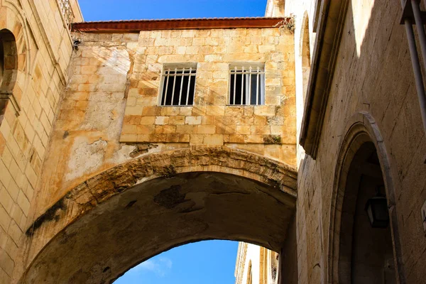 Closeup of a window in the old city of Jerusalem Israel