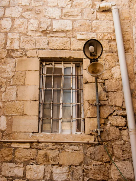 Närbild Ett Fönster Den Gamla Staden Jerusalem Israel — Stockfoto