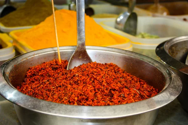 Cerrado Especias Colores Vendidos Mercado Mahane Yehuda Jerusalén Israel — Foto de Stock