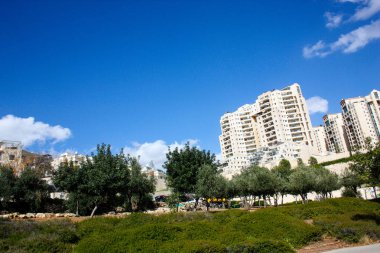 Kudüs İsrail akşam sokakta binanın görünümü