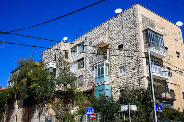 Vista Del Edificio Calle Palmah Katamon Jerusalén Israel Marzo 2018 — Foto de Stock