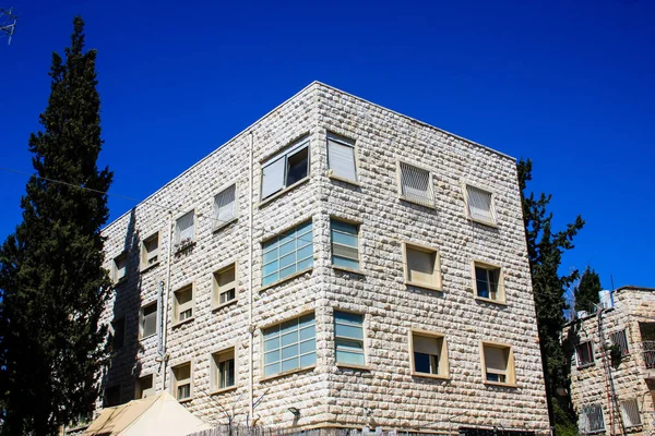 Vue Bâtiment Rue Palmah Katamon Jérusalem Israël Mars 2018 Midi — Photo