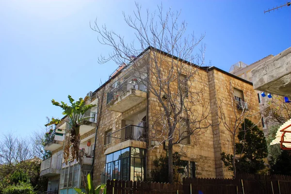 Palmah Sokak Katamon Alan Kudüs Srail Mart 2018 Öğlen Binada — Stok fotoğraf