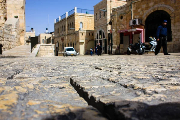 Vista Calle Ciudad Vieja Jerusalén Mañana — Foto de Stock