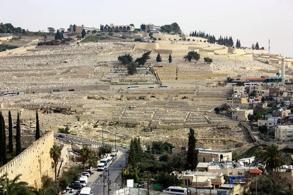 Vista Panorâmica Cidade Jerusalém Pela Manhã — Fotografia de Stock