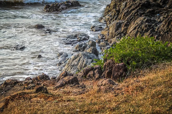 Côte Sauvage Plage Dans Sud Inde — Photo