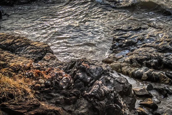 Côte Sauvage Plage Dans Sud Inde — Photo