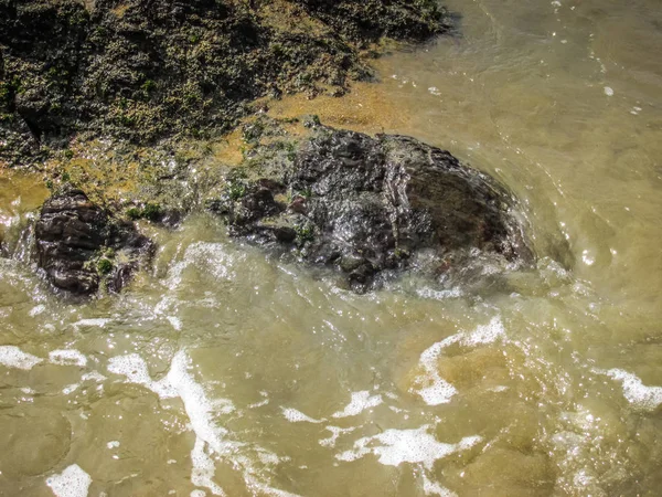 Côte Sauvage Plage Dans Sud Inde — Photo