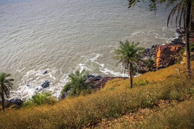 Vahşi kıyı şeridi ve plaj Güney Hindistan'da 