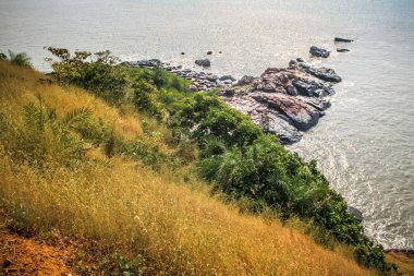 Vahşi kıyı şeridi ve plaj Güney Hindistan'da 