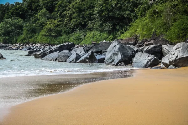 Vahşi kıyı şeridi ve plaj Güney Hindistan'da 