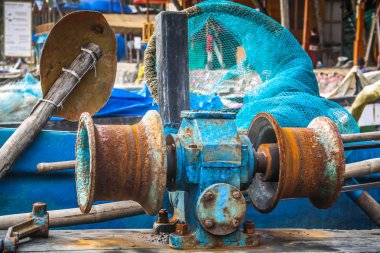 Balık tekne Güney Hindistan'da closeup