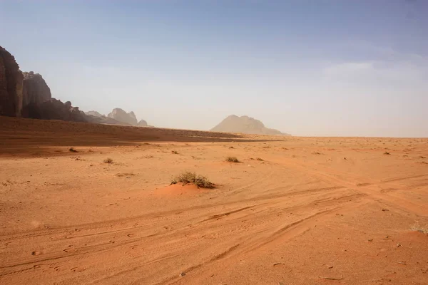 Widok Krajobrazu Pustyni Jordanii — Zdjęcie stockowe