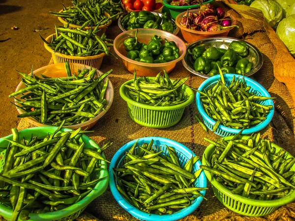 Closeup Various Vegetables Sold Market Southern India — Stock Photo, Image
