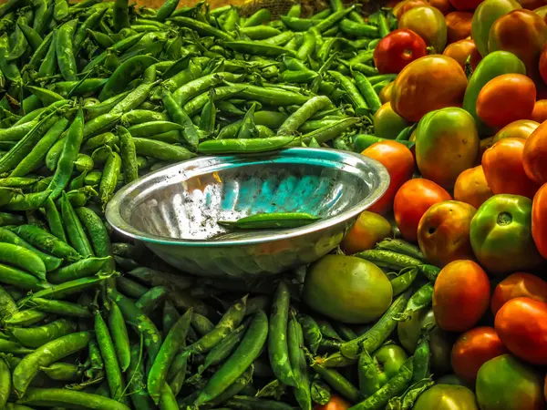 Close Vários Vegetais Vendidos Mercado Sul Índia — Fotografia de Stock